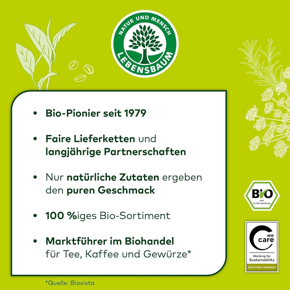 Lebensbaum Darjeeling Ceai verde cu frunze întregi, ceai organic, ceai verde cu aromă proaspătă de flori, cu o culoare ușor verde, 1000 g