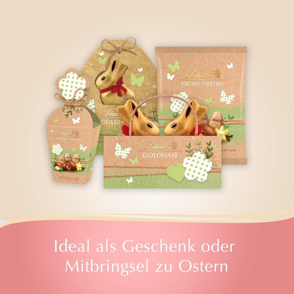 Lindt Ciocolată | Mini Ouă Ediție Nature | 170g | Amestec fin de mini ouă cu nuga, ciocolată cu lapte și trufe cu vanilie | Ciocolată de Paște | Ciocolată de Paște perfectă pentru a fi împărțită și savurată