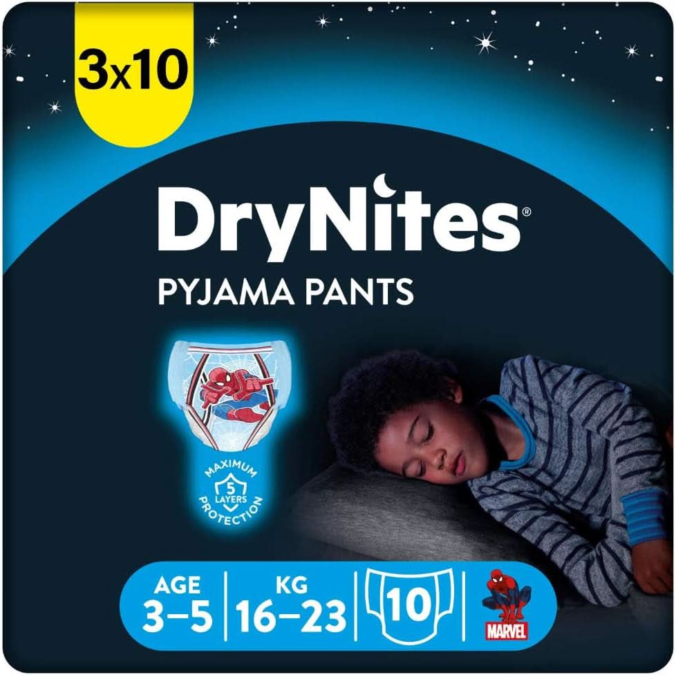 HUGGIES Drynites night diapers, for boys 4-7 years (17-30 kg), 30 pieces Naty Shop 30 pieces 3 - 5 years (16 - 23 Kg)