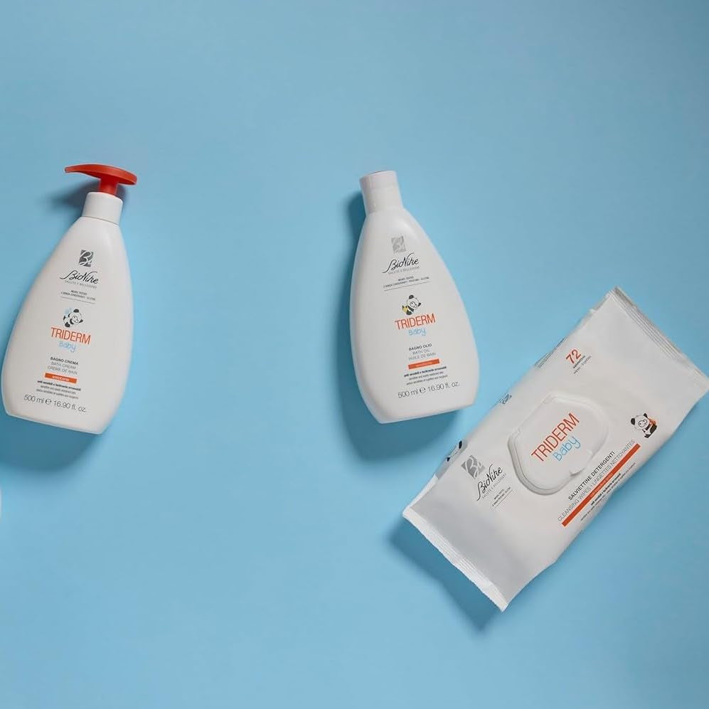 Bionike Triderm Baby Wet Wipes for Dry and Sensitive Skin Soothing and Firming Effect Protects and Moisturizes 72 Wipes