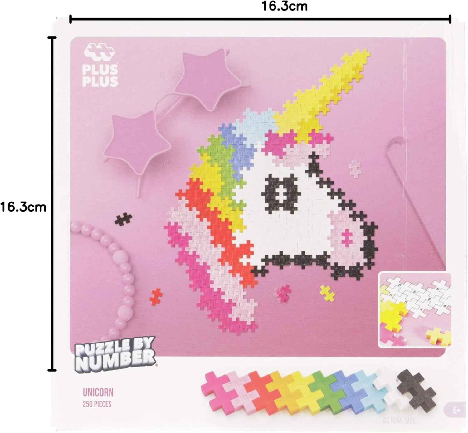 Plus-Plus 9603929, Geniales Konstruktionsspielzeug, Puzzle Einhorn, Kreativ-Bausteine, 250 Teile