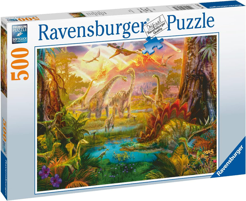 Ravensburger Puzzle 16983 - Dinoland - puzzle jigsaw 500 piese pentru adulți și copii de peste 10 ani, puzzle cu motiv dinozaur Puzzle Naty Shop