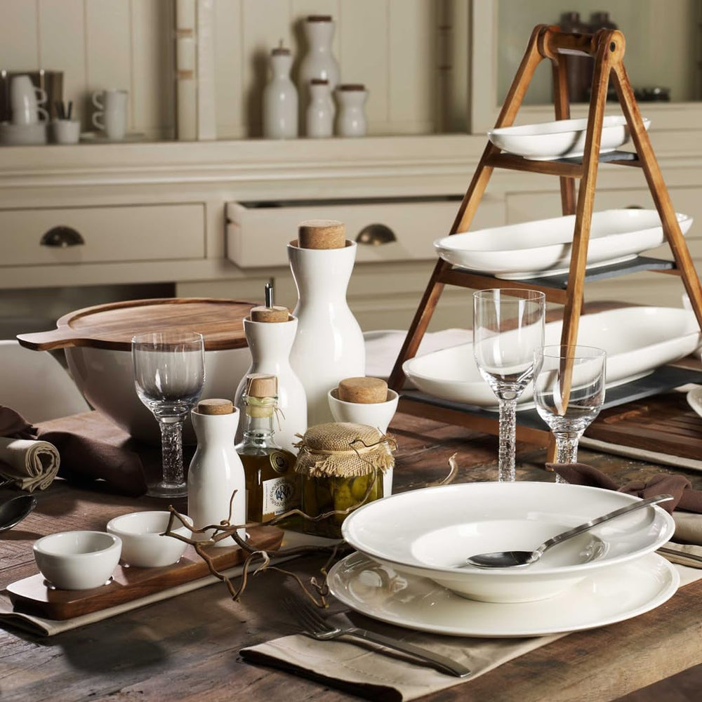 Villeroy & Boch – Artesano Set de veselă 6 piese pentru 2 persoane, alb, rezistent la mașina de spălat vase, rezistent la cuptorul cu microunde, set de veselă, set de farfurii, farfurii de cină, farfurii de mic dejun, farfurii de sumă, porțelan premium