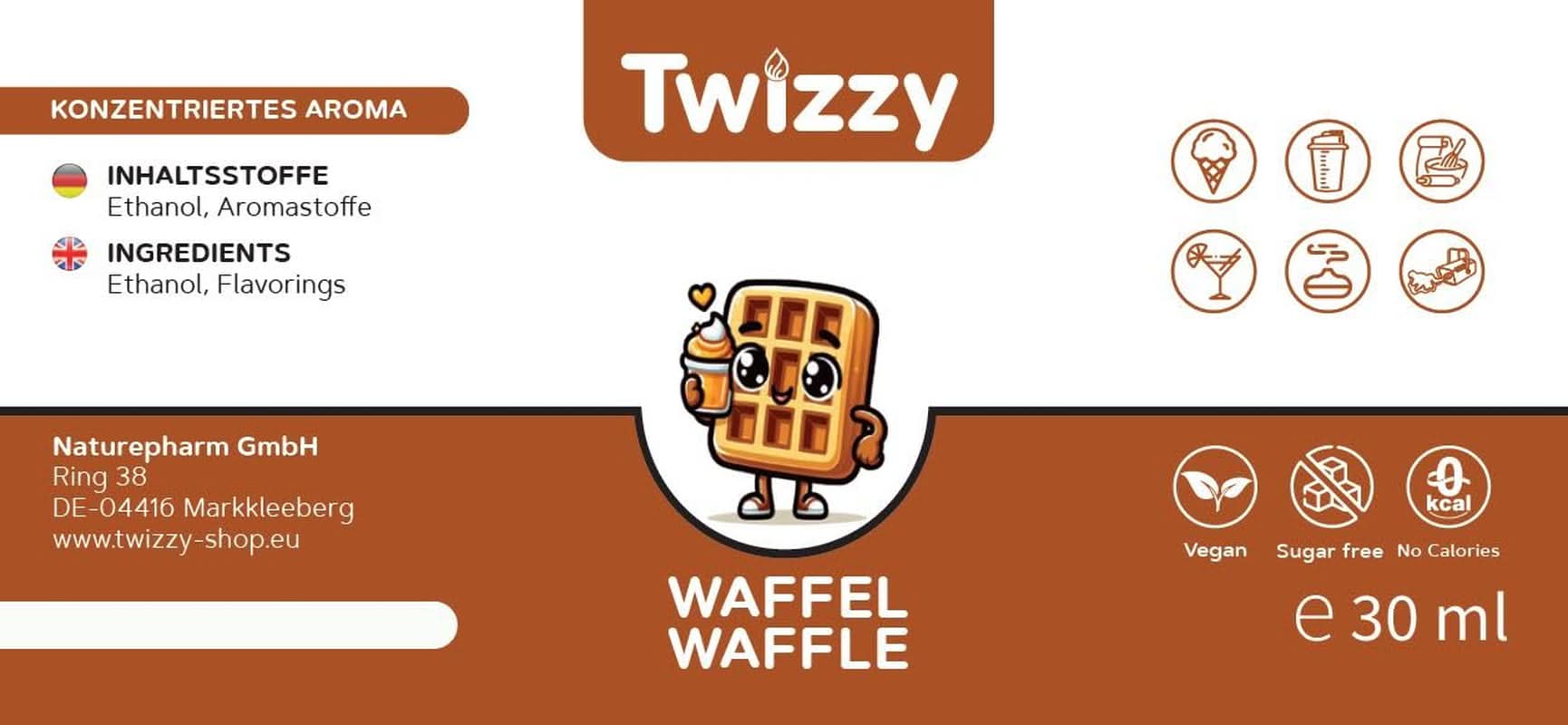 Twizzy Waffle Food Flavoring - 30 ml - Intense aroma - Ideal for baking Arome Naty Shop