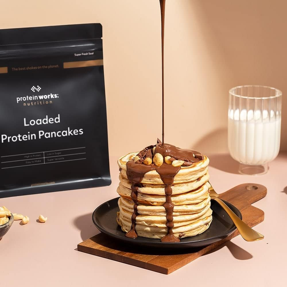 Protein Works - Loaded Protein Pfannkuchen | Premium Pfannkuchen Mischung | Eiweiß Pancakes | Protein Pancakes | 8 Servings | Natürlich | 500G Mixture for baking and cooking Naty Shop