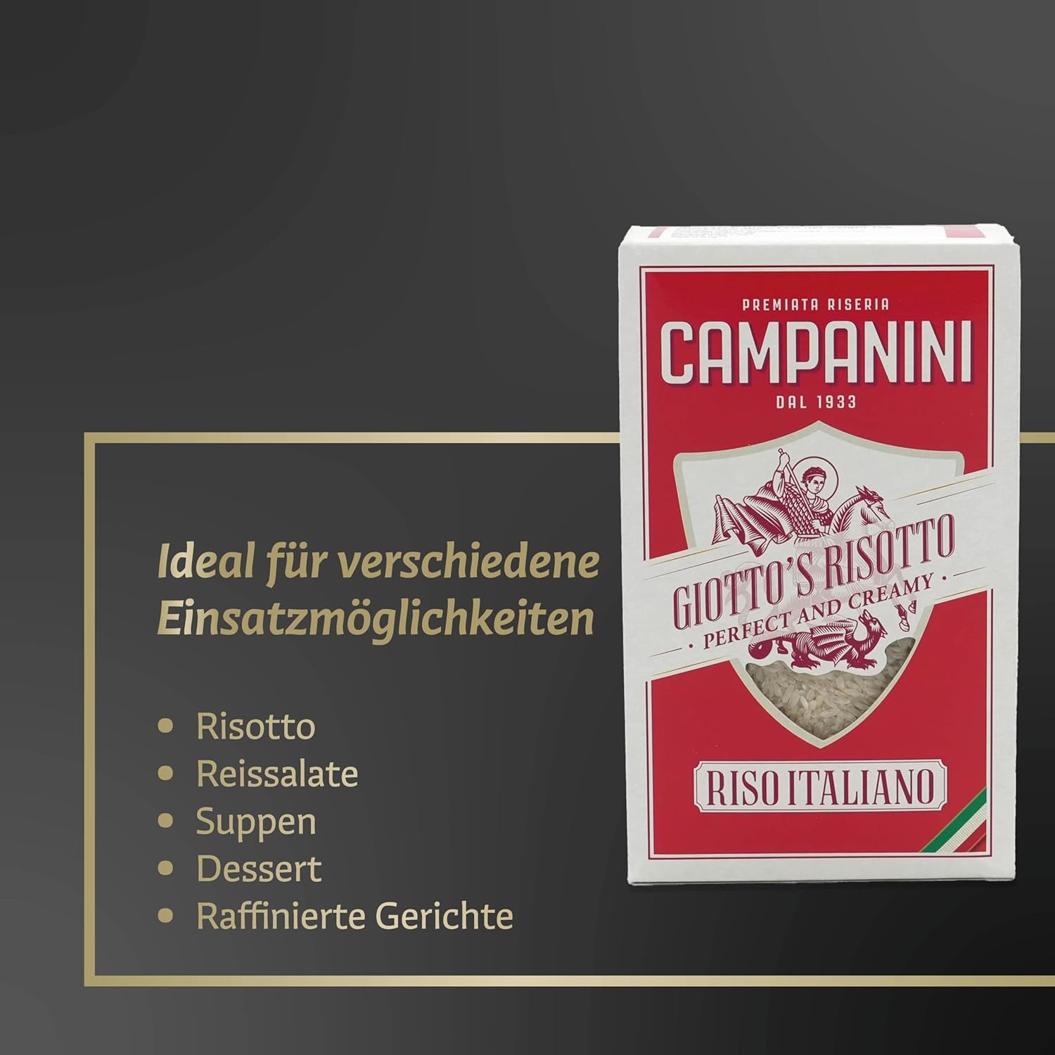 Original rice for risotto | Campanini rice for risotto | 1000g | from Italy | Risottos and soups