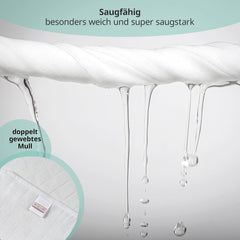 MAKIAN Muslin Squares, Pack of 10, 80x80cm, Oeko-TEX® Standard 100 Certified, 10 Premium Burp Cloths - Double Woven Cloth Squares / Muslin Squares, Boil Resistant - White