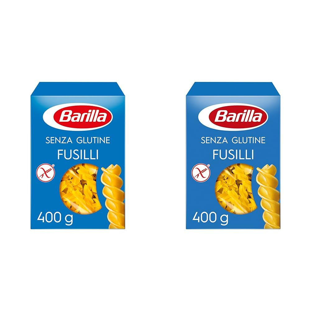 Gluten-free Barilla Fusilli pasta made from delicious corn and rice - perfect for people with celiac disease or gluten intolerance 400g
