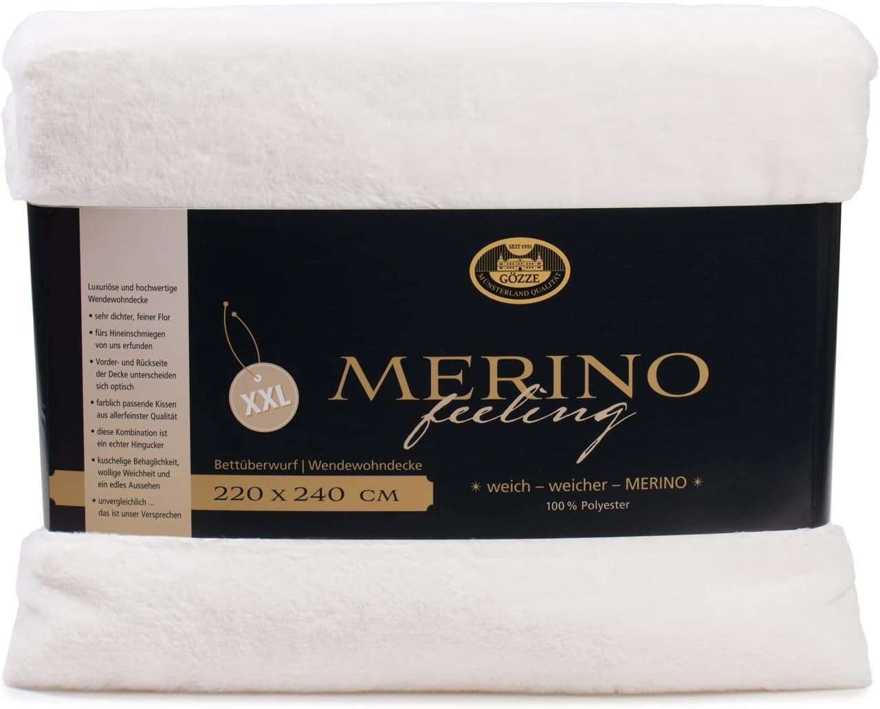 Gözze - Comfortable Blanket, Reversible, High Density 600 G/M², 150 X 200 Cm - Dark Green Beds and Blankets Besuche den GÃ¶zze-Store White Wool 220 X 240 Cm