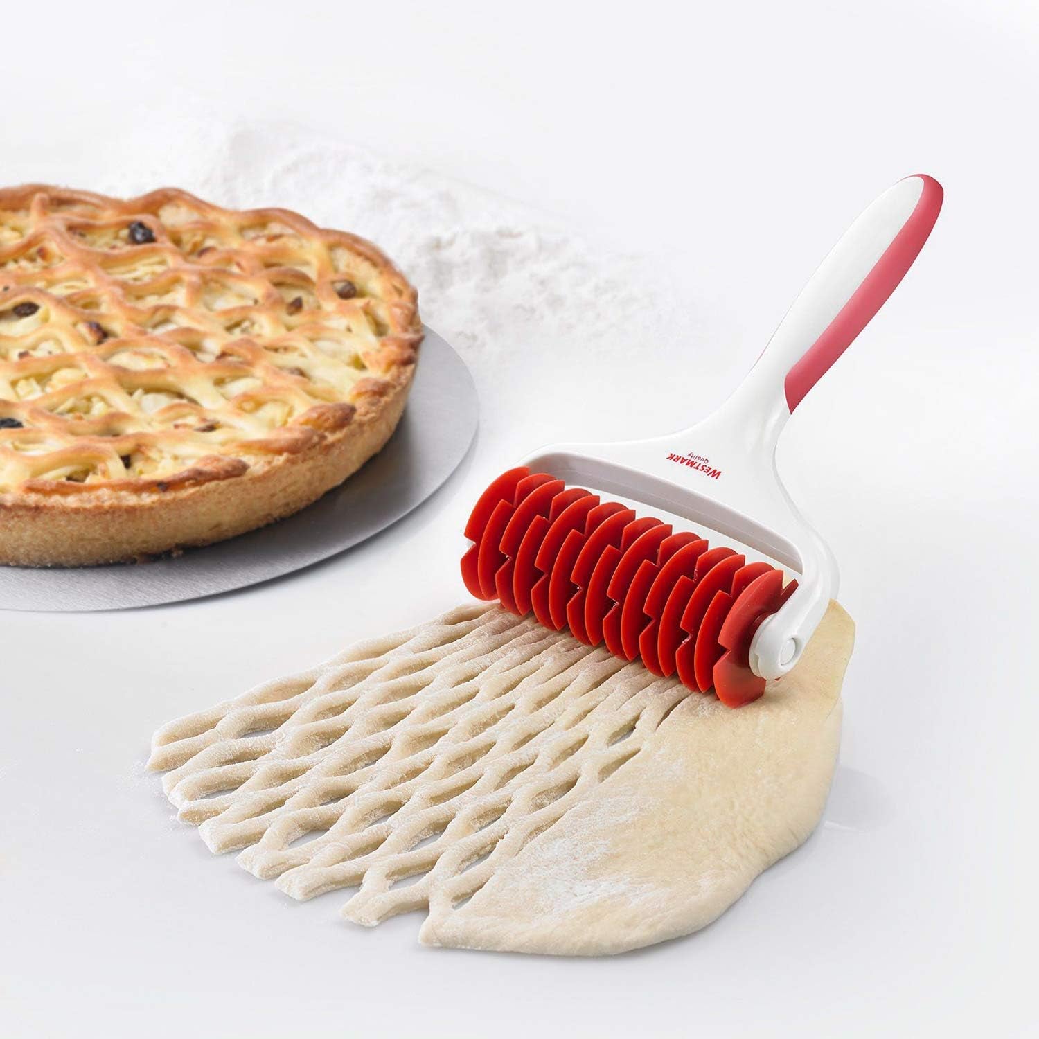 Westmark Gitterroller, Länge: 19.5 cm, Kunststoff, Weiß/Rot, 32182270