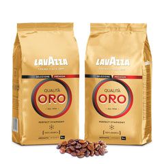 LAVAZZA - Espresso Qualità Oro - Café Grain - Selecție Premium - 100% Arabica - Italiană - Intensitate 5 - 2 pachete a câte 1 kg fiecare