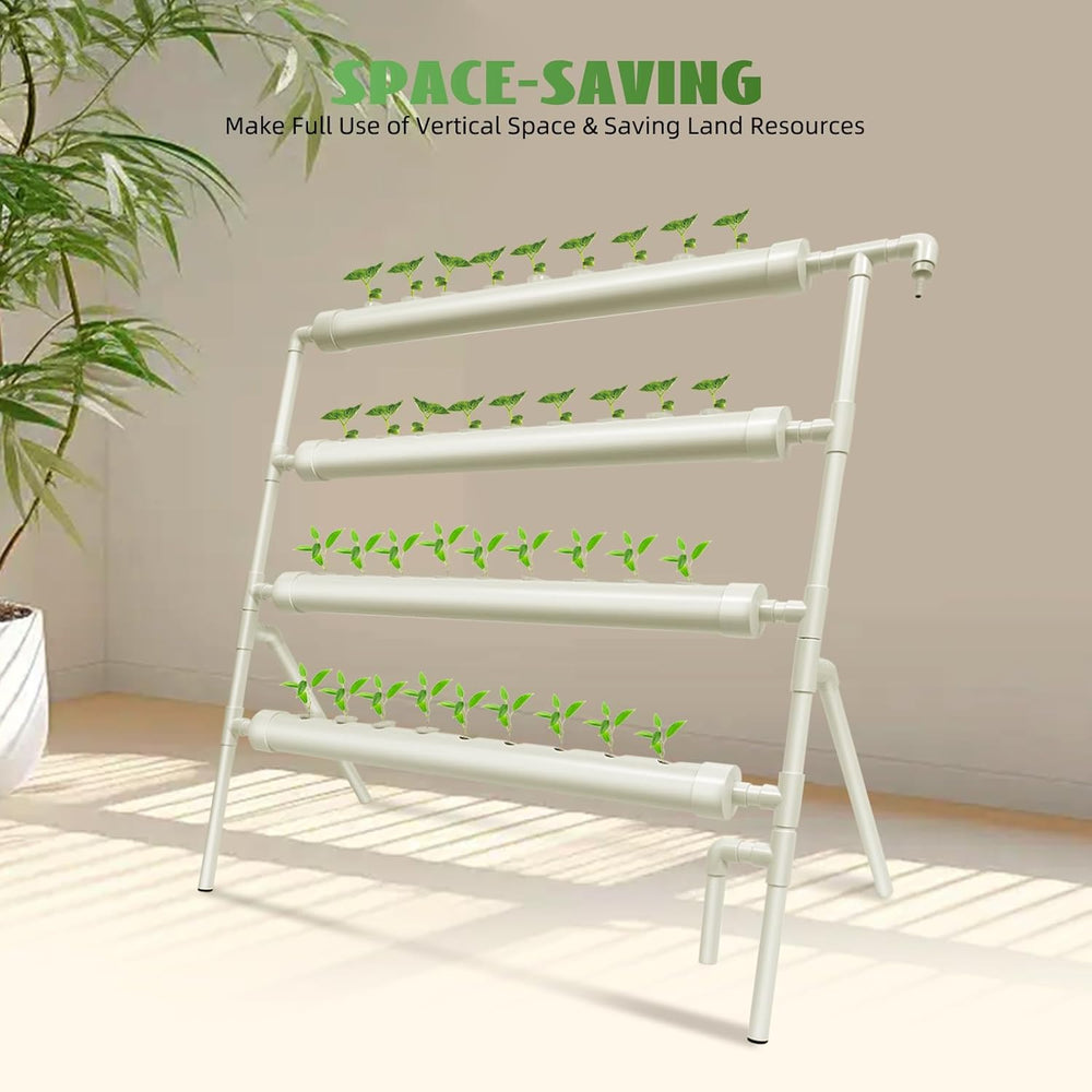 Hydroponic System, Tower Hydroponic Grow Kit, 4 Tier Planter Stand with 36 Planting Holes, Soilless Plant Growing Systems for Garden, Office and Other Indoor and Outdoor Spaces
