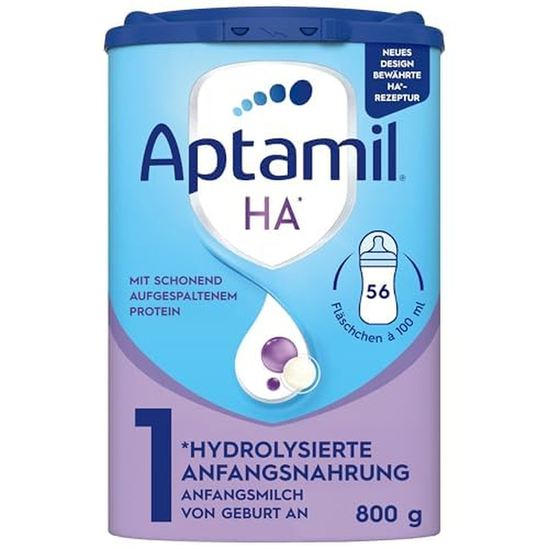 Aptamil HA 1 - Infant formula from birth, with DHA, lactose free, palm oil free, baby food, milk powder, 1 x 800 g
