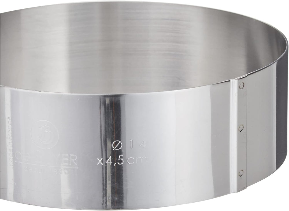 - Inel pentru tort din oțel inoxidabil - diametru 14cm - înălțime 4,5cm - 3989.14, argintiu