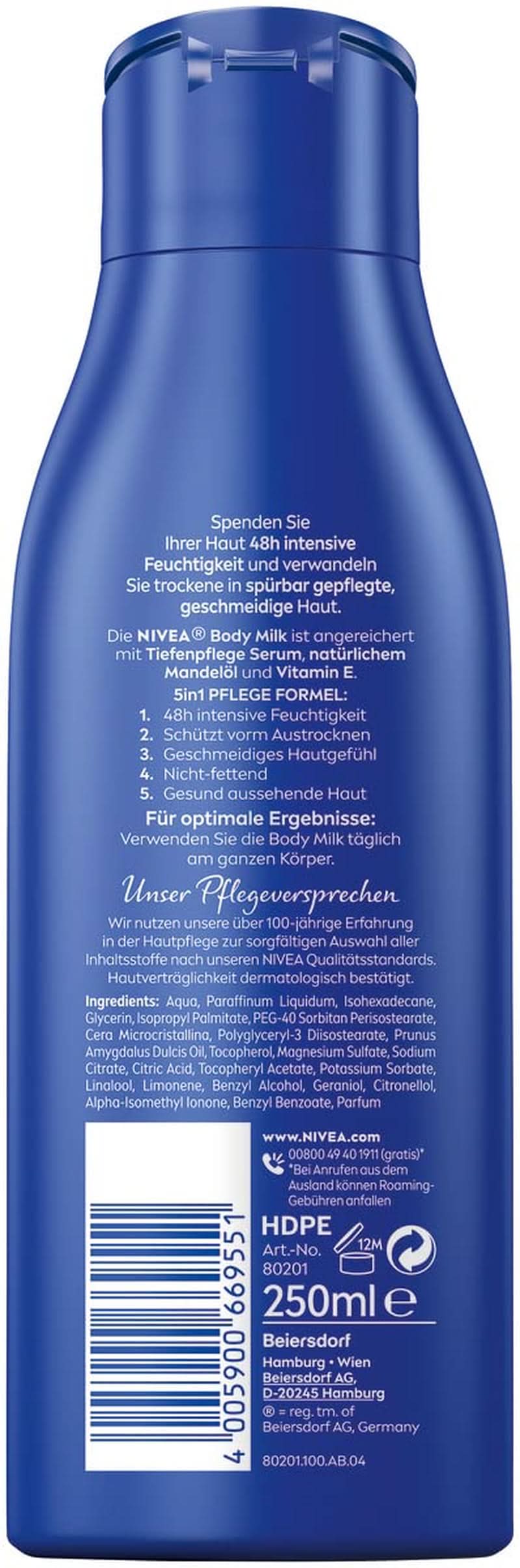 NIVEA Rich Body Milk, 250 ml Cosmetics and Beauty Naty Shop