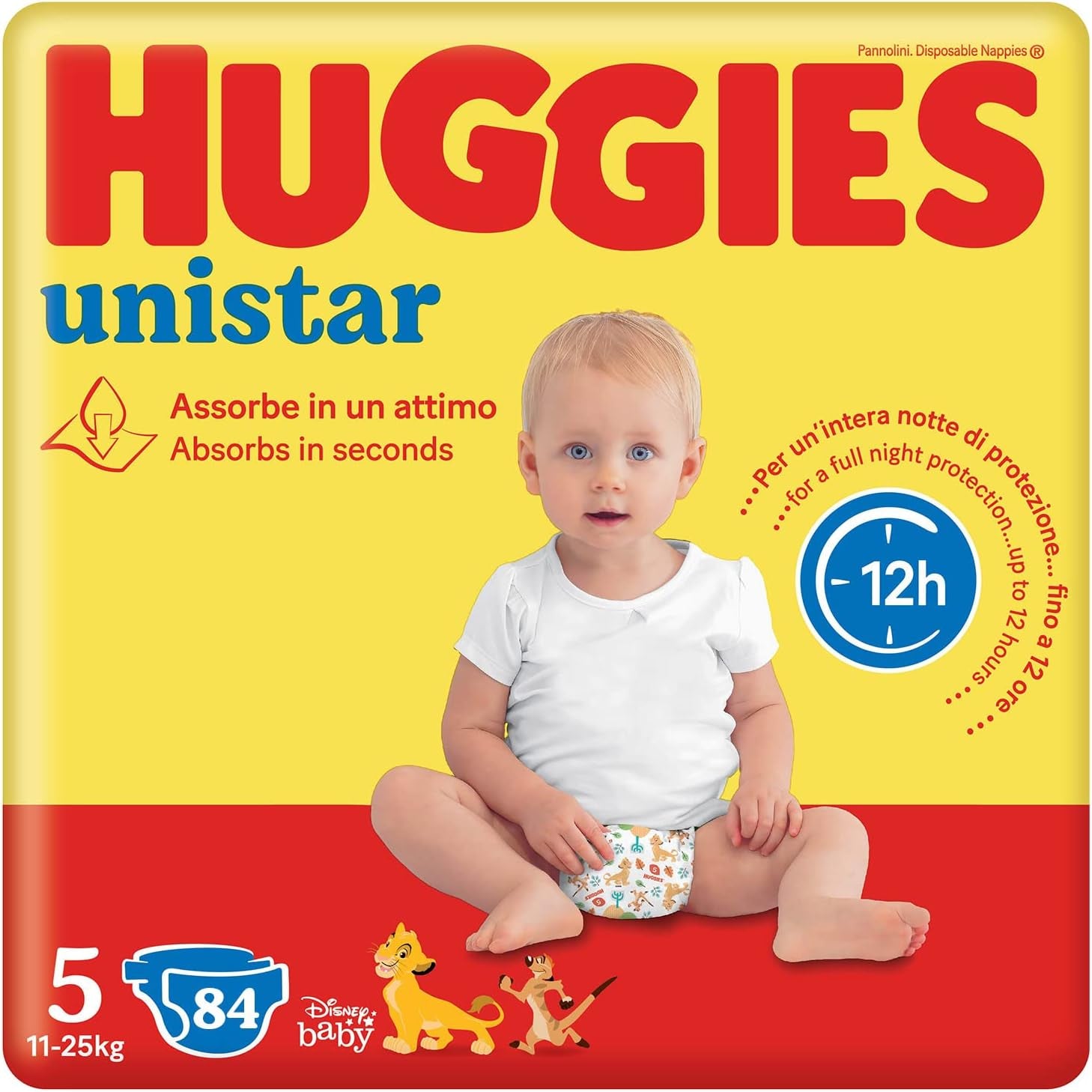 Huggies Unistar diapers, size 4 (7-14 kg), pack of 128 diapers (basic)