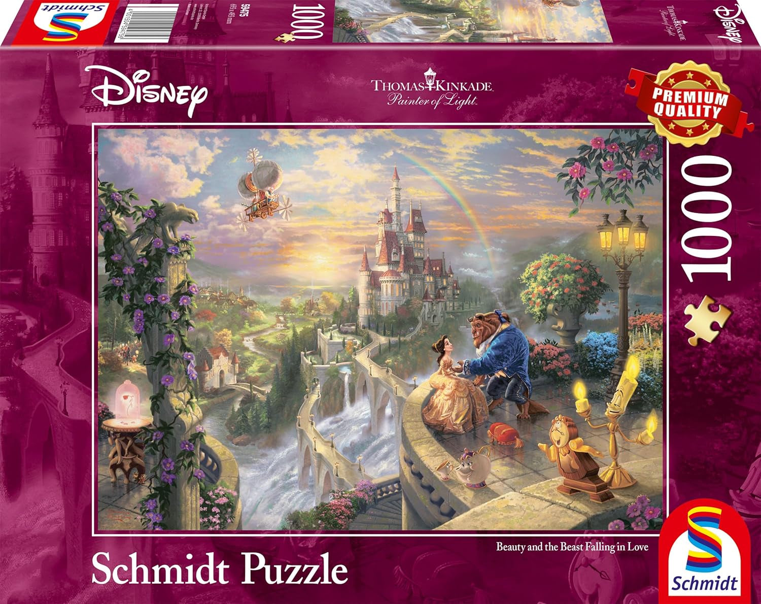 Schmidt Spiele Puzzle 59475 - Thomas Kinkade, Disney Frumoasa și Bestia, puzzle jigsaw 1,000 piese [Exclusiv pe Amazon] Puzzle Naty Shop Titlu implicit