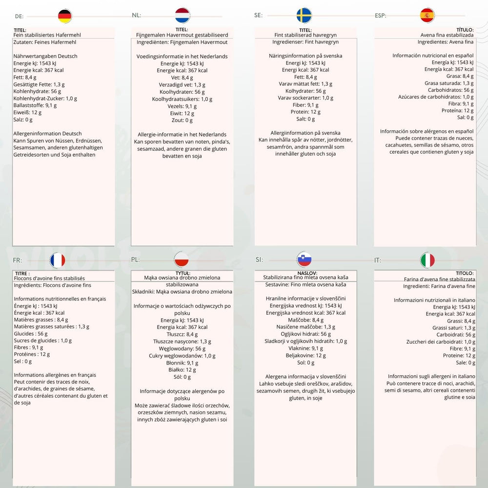 Wholefood Earth Fine Oats - non-GMO - vegan - dairy-free - no added sugar 1 kg