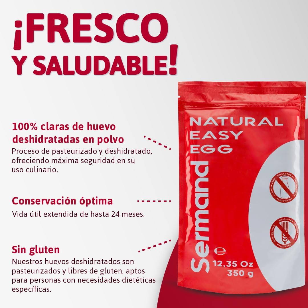 Eiklarpulver (350g) | Getrocknetes Eiklar Pulver | Eialbumin für Backen & Kochen | Ohne Zusatztoffe | Lactose-free Zip-Bag Packaging