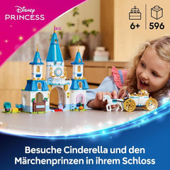 LEGO Ç€ Disney Princess Castle Cinderella and Horse-drawn Carriage, Set for Girls 6 Years and Up, Fantastic Toy with Princess Cinderella and Prince Charming Mini Dolls, Gift Idea for Disney Fans 43275 Building Sets Beuche den LEGO-Store