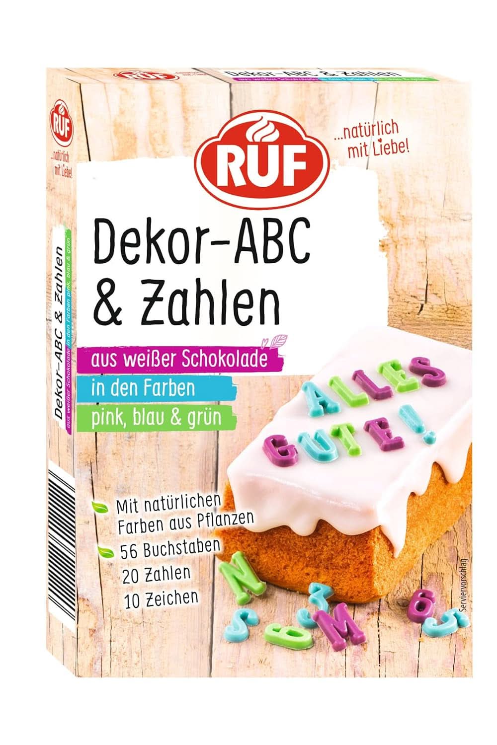 RUF Mini Marshmallows, culori pastelate, 45 grame Naty Shop Litere + Cifre 32 grame