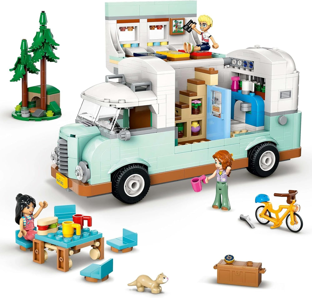 LEGO Friends Caravan, Role-Playing Building Set with a Toy Caravan, Gift for Girls Age 7+, Creative Playset with 3 Minifigures and Ferret Animal Figure 42663 Building Sets Besuche den LEGO-Store