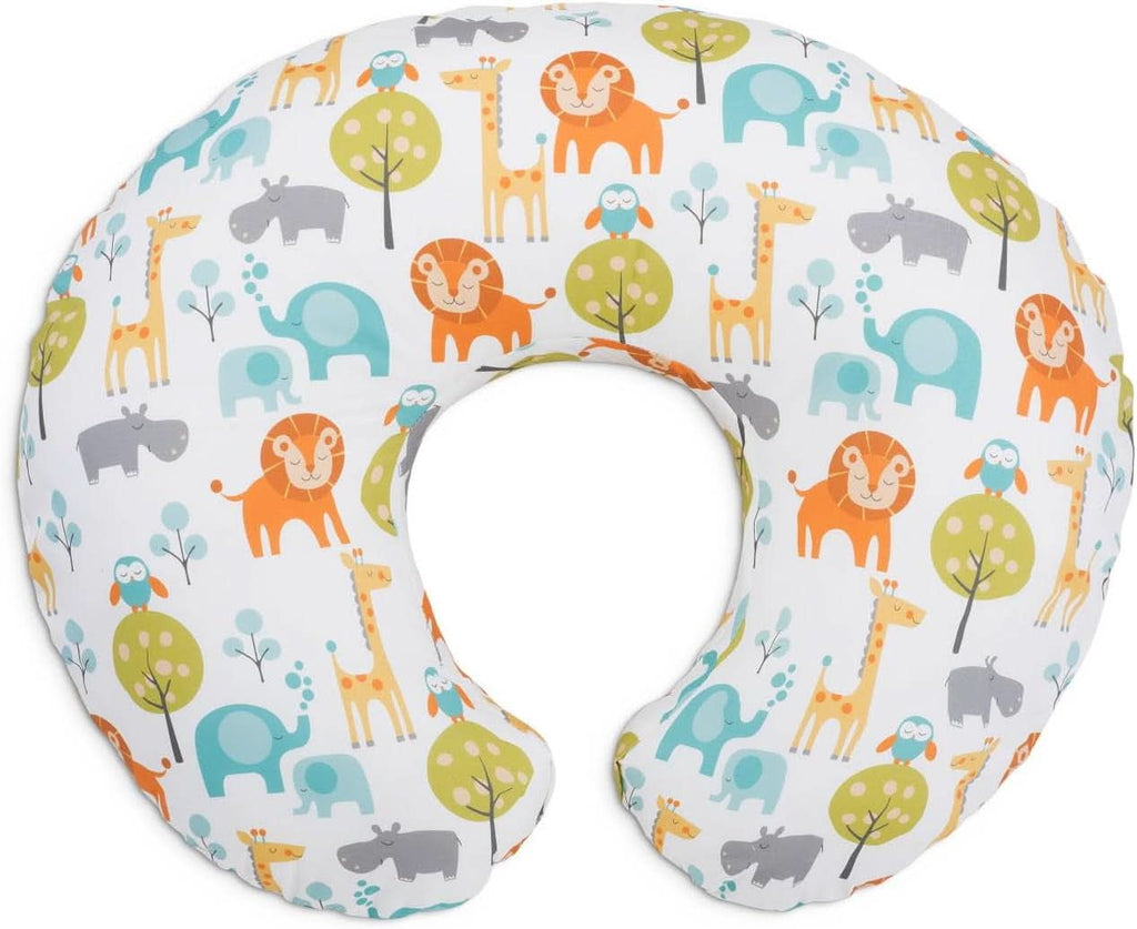 Boppy Original Support Suport pentru alăptare Rainbow pentru bebeluși, formă ergonomică cu căptușeală, confort pentru mamă și copil Accesorii Hrana si Alaptare Bebe Naty Shop Peaceful Jungle