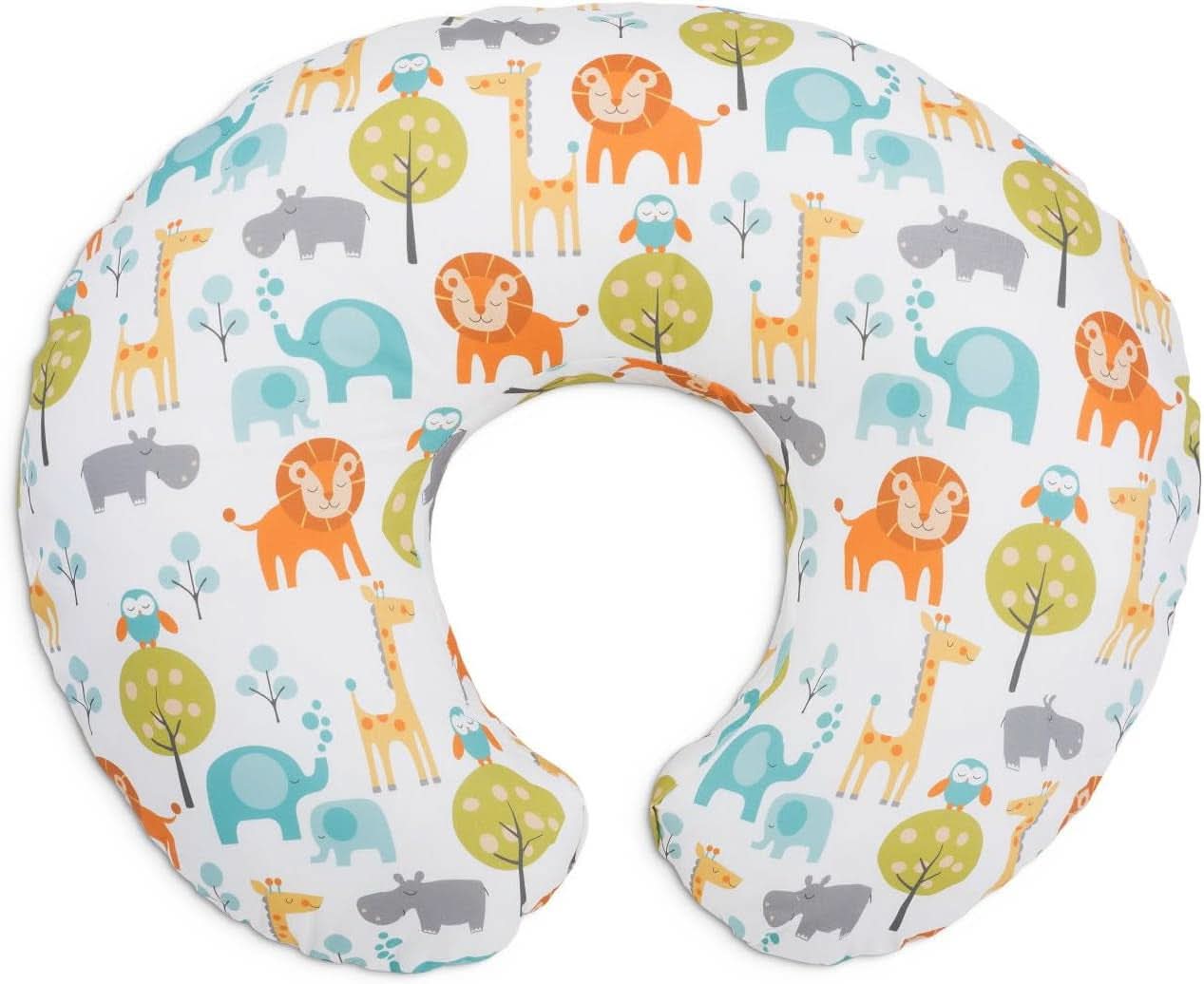 Boppy Original Support Suport pentru alăptare Rainbow pentru bebeluși, formă ergonomică cu căptușeală, confort pentru mamă și copil Accesorii Hrana si Alaptare Bebe Naty Shop Peaceful Jungle