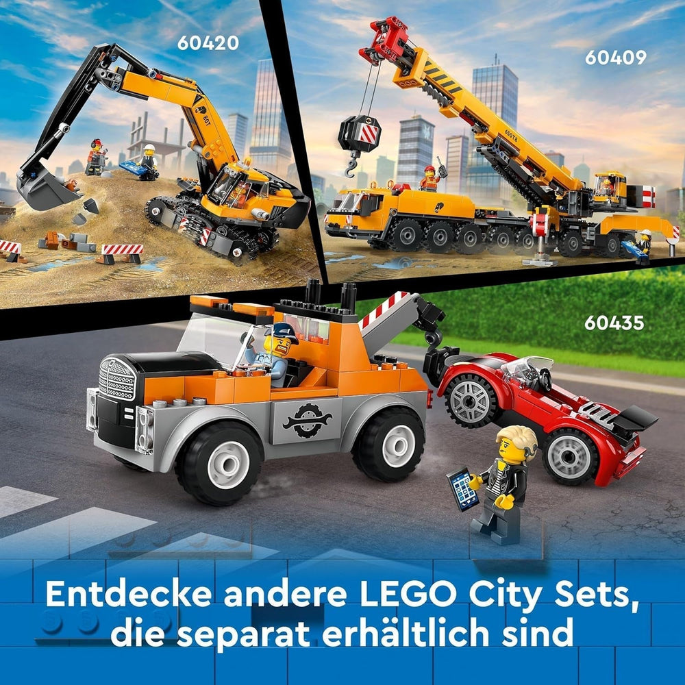 LEGO City Mobile Construction Crane Construction Toy for Boys and Girls Creative Kids Gift Long Extendable Arm 4 Construction Worker Minifigures for Role Play 60409 Building Sets Besuche den LEGO-Store