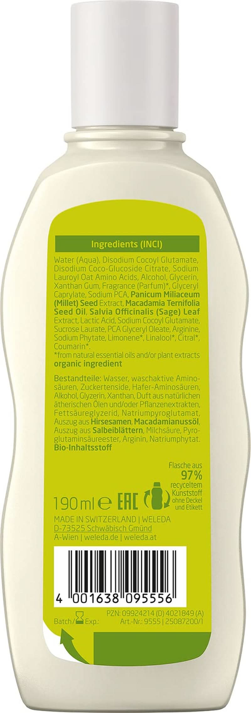WELEDA Organic Millet Care Shampoo, delicate cleansing, 190 ml Shower and bath Naty Shop
