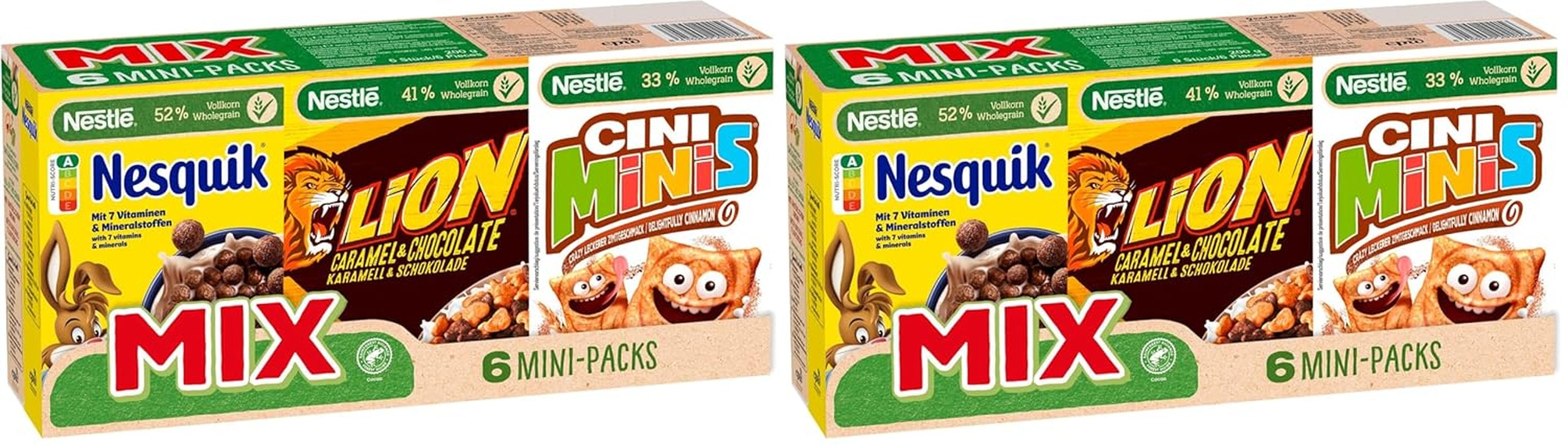Nestlé Mix cereal mini packets, 6 pieces, 1 packet (1x200g to 4x30g, 2x40g)