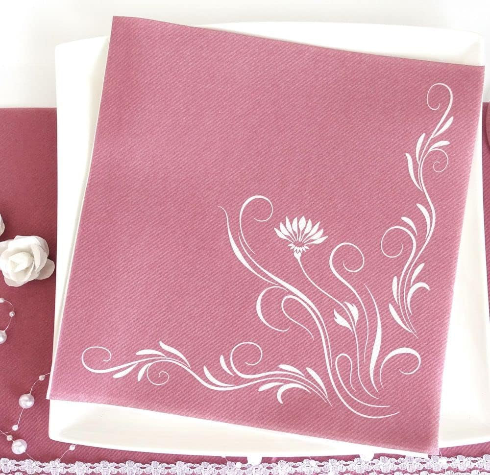 Șervețele Apartina Elegantia 40X40 Cm Fabric-Like Airlaid, șervețel de nuntă de înaltă calitate, șervețele de nuntă Fabric-Like șervețele de unică folosință pentru diferite ocazii (Dusky Pink)