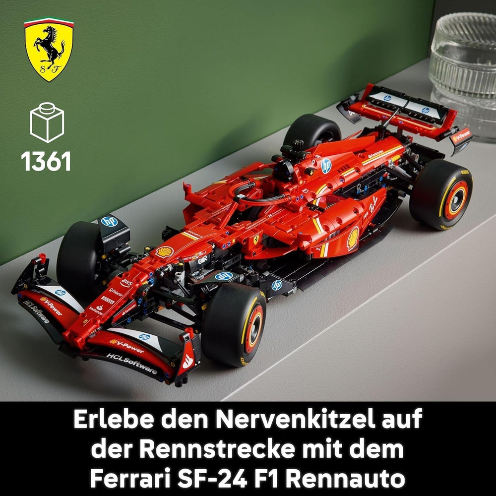 LEGO Technic Ferrari SF-24 F1 Race Car - Model car for adults - Formula 1 collectible set - V6 engine, gearbox, steering and DRS in 1:8 scale - Gift for fans of motor sports and racing cars 42207 Building sets Beuche den LEGO-Store