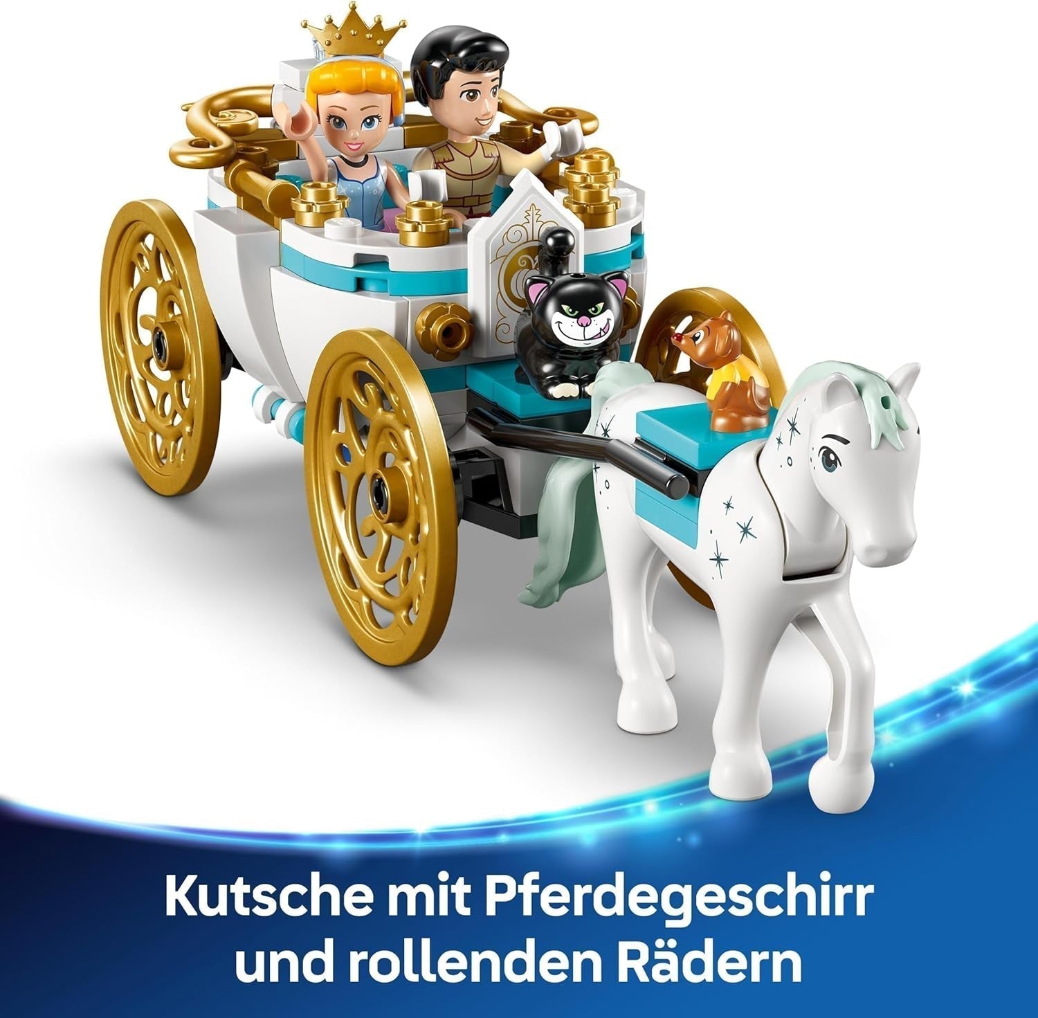 LEGO Ç€ Disney Princess Castle Cinderella and Horse-drawn Carriage, Set for Girls 6 Years and Up, Fantastic Toy with Princess Cinderella and Prince Charming Mini Dolls, Gift Idea for Disney Fans 43275 Building Sets Beuche den LEGO-Store
