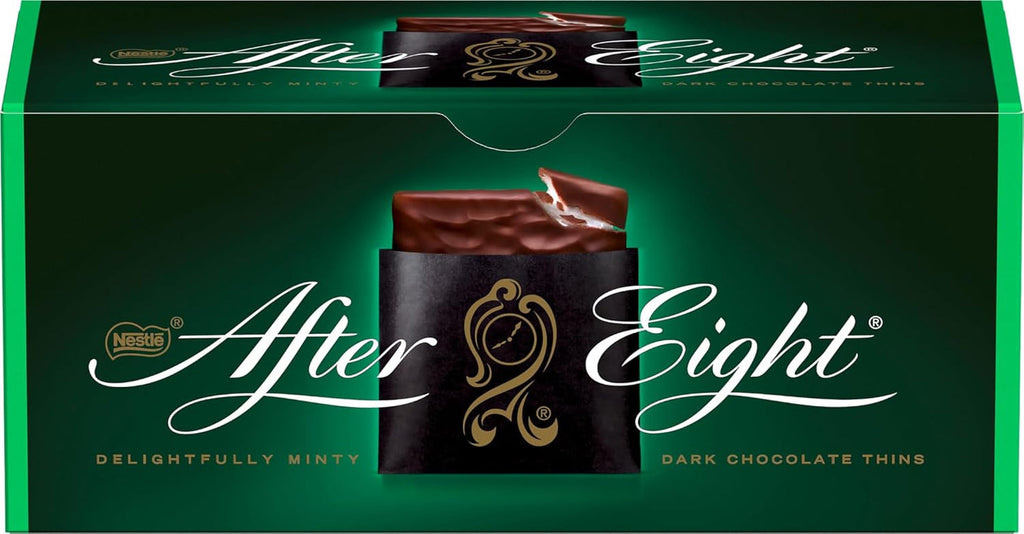 NESTLÉ after EIGHT, tablete subțiri de ciocolată neagră cu umplutură de cremă de mentă Bomboane de Ciocolata Naty Shop 200 grame Cacao