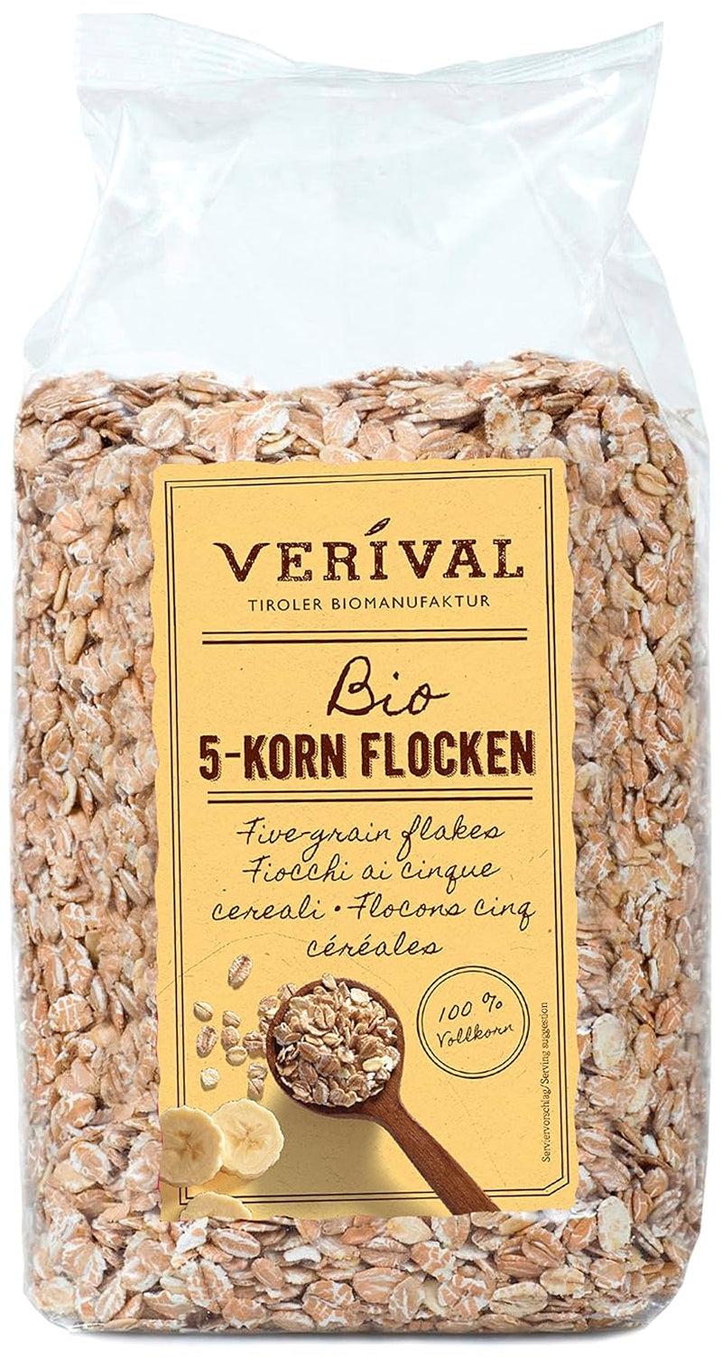 Verival 5-grain flakes - organic, pack of 6 (6 x 500 g)