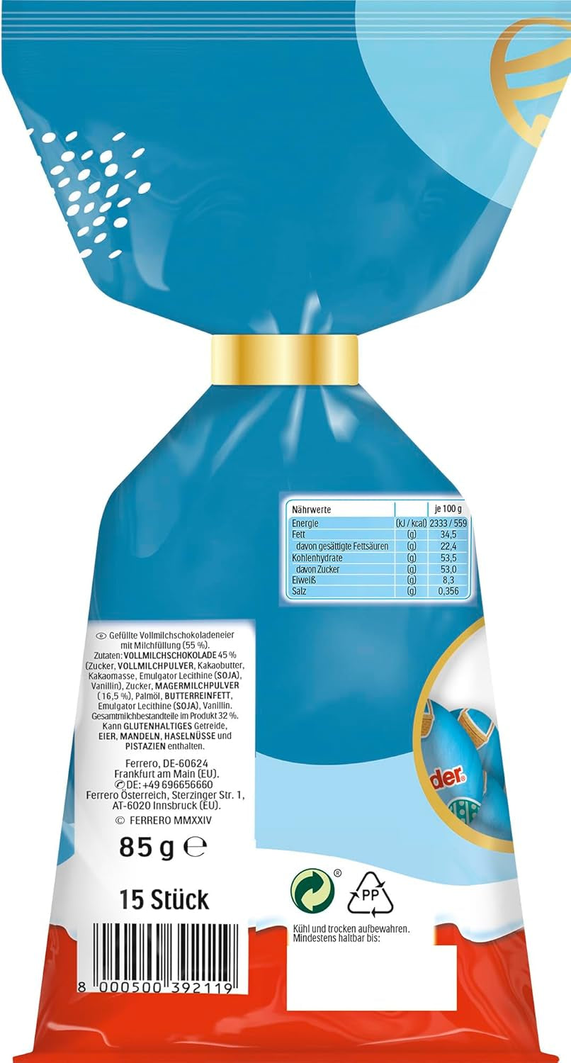 Kinder Mini Eggs Milk | 85g – Delicious Easter Chocolate Eggs – Easter Sweets – Smooth milk filling covered in milk chocolate – Perfect for the Easter basket – To share