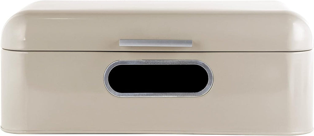 ECHTWERK coș metalic retro pentru pâine cu fereastră de vizualizare și capac, set de 3 cutii de depozitare elegante, capacitate 1,4 litri, roșu Cutii depozitare alimente Naty Shop Smântână Fereastră unică mare Singur