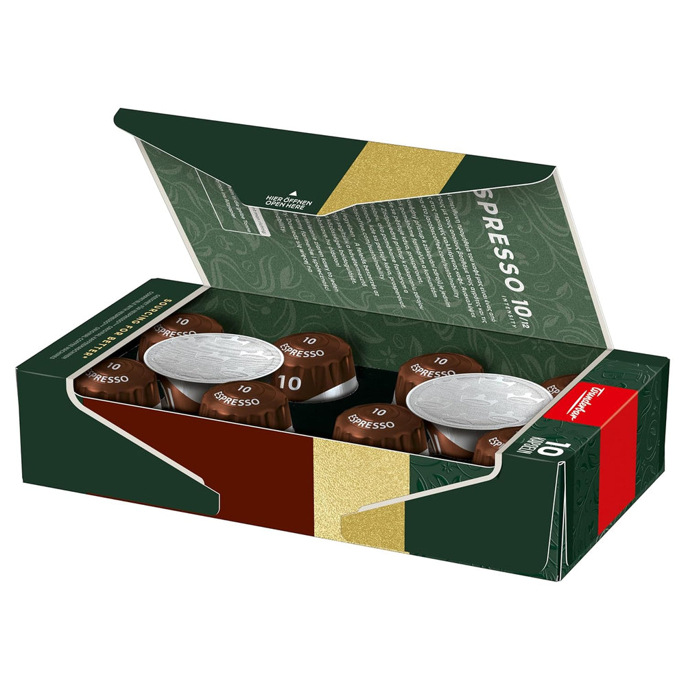 Jacobs Kaffeekapseln Espresso Intenso, Intensität 10/12, 10 x 10 Getränke, Nespresso* kompatible Kaffee Kapseln, 100 Kapseln