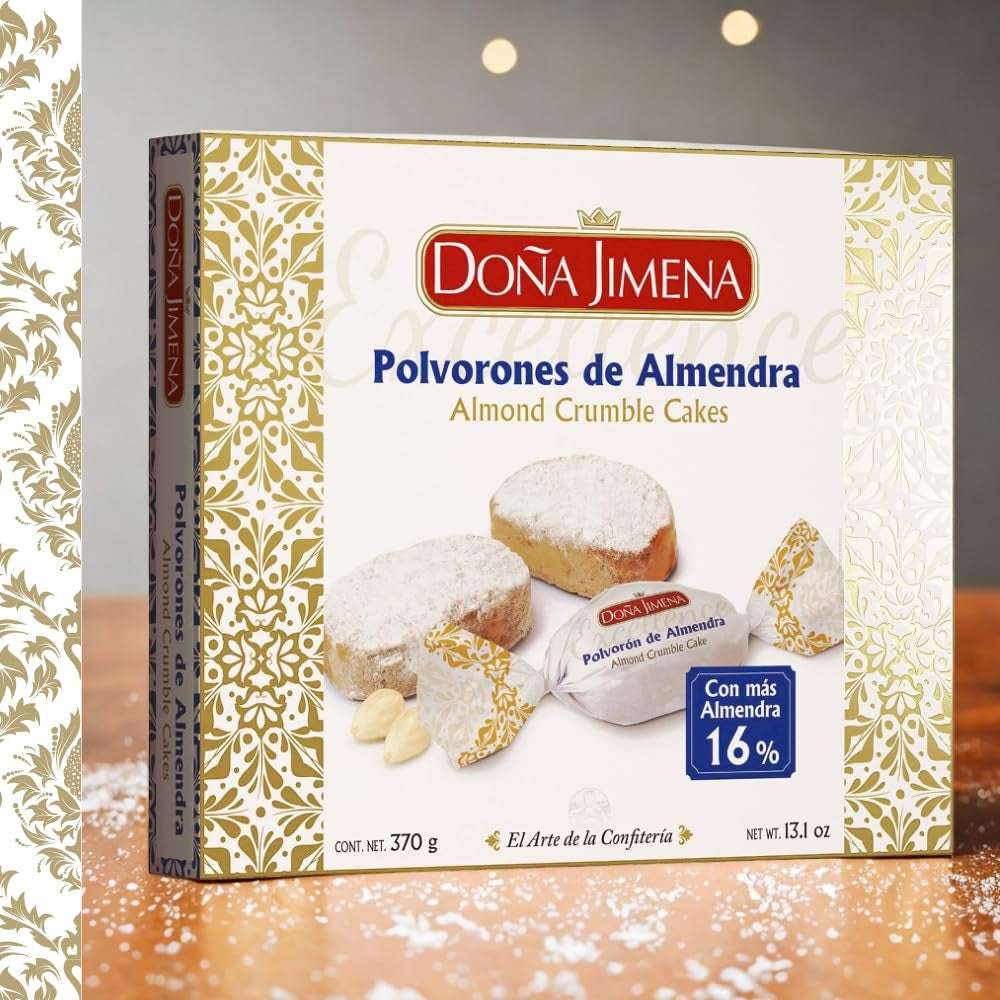 – Polvorones Excellence, Calitate superioară, Dulciuri tipice de Crăciun, Rețetă artizanală, 370 g