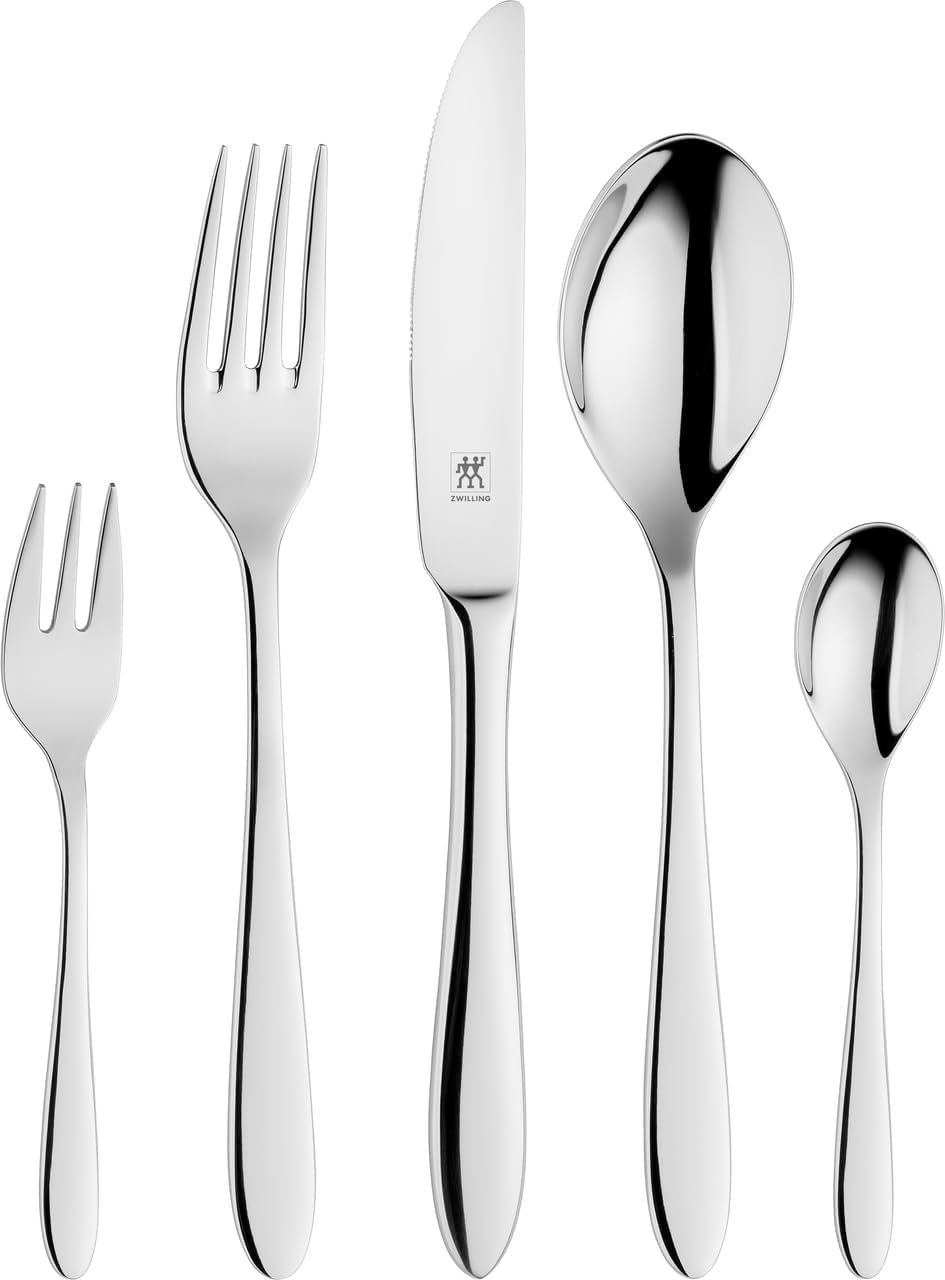 ZWILLING Set de tacâmuri Style, 30 piese, pentru 6 persoane, oțel inoxidabil 18/10 Bucatarie Naty Shop Plastic Free 60 Tlg.