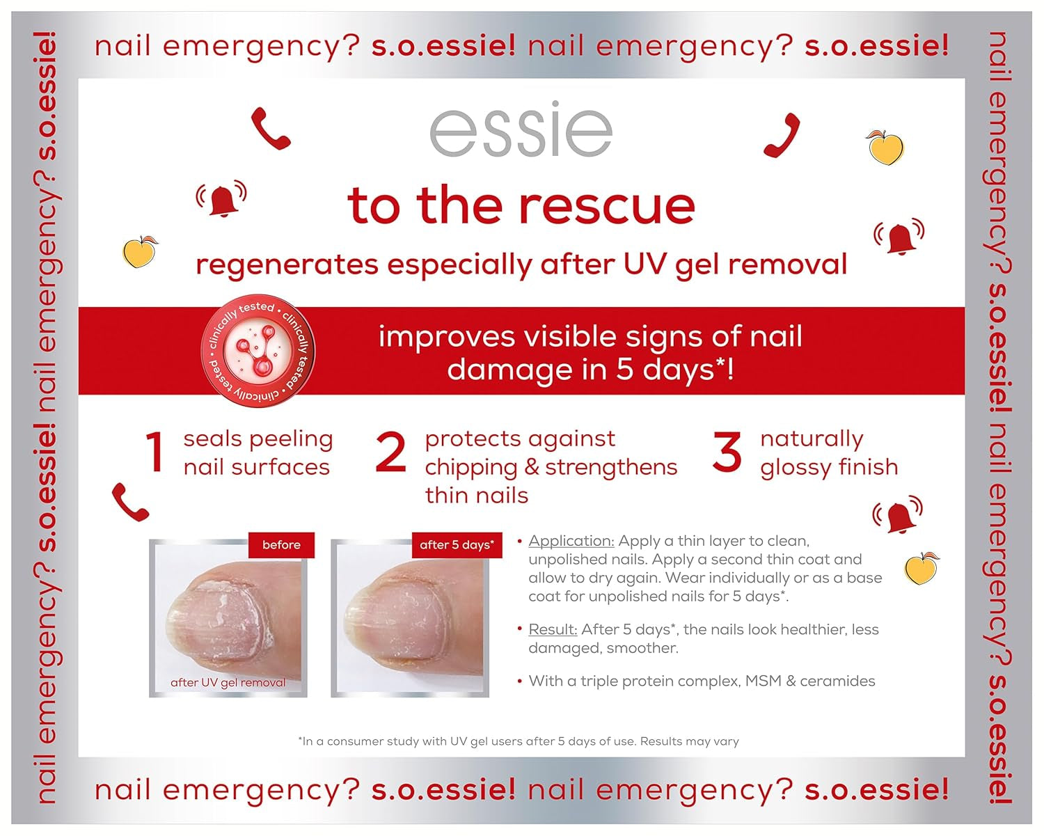 Essie Nail Rescue Kit: Apricot Scented Nail & Cuticle Oil + To the Rescue Repair Nail Polish