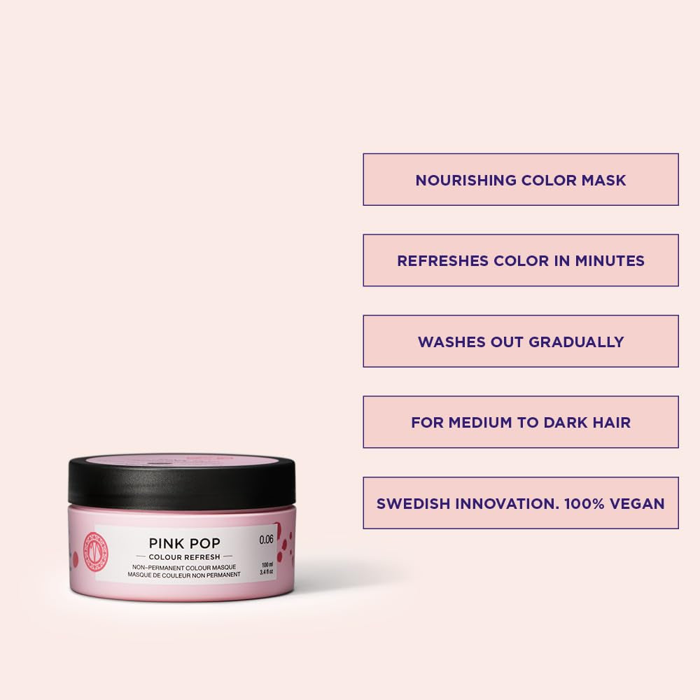 Maria Nila Color Refresh 300 ml - O bombă de culoare hrănitoare care conține pigmenți coloranți temporari ce reîmprospătează rapid culoarea părului. 100% Vegan. Fără sulfați și fără parabeni. Vopsea pentru par Naty Shop