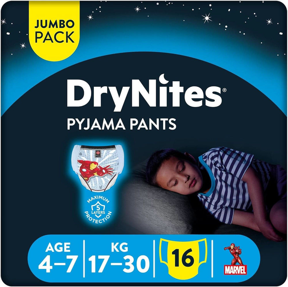 HUGGIES Drynites night diapers, for boys 4-7 years (17-30 kg), 30 pieces Naty Shop