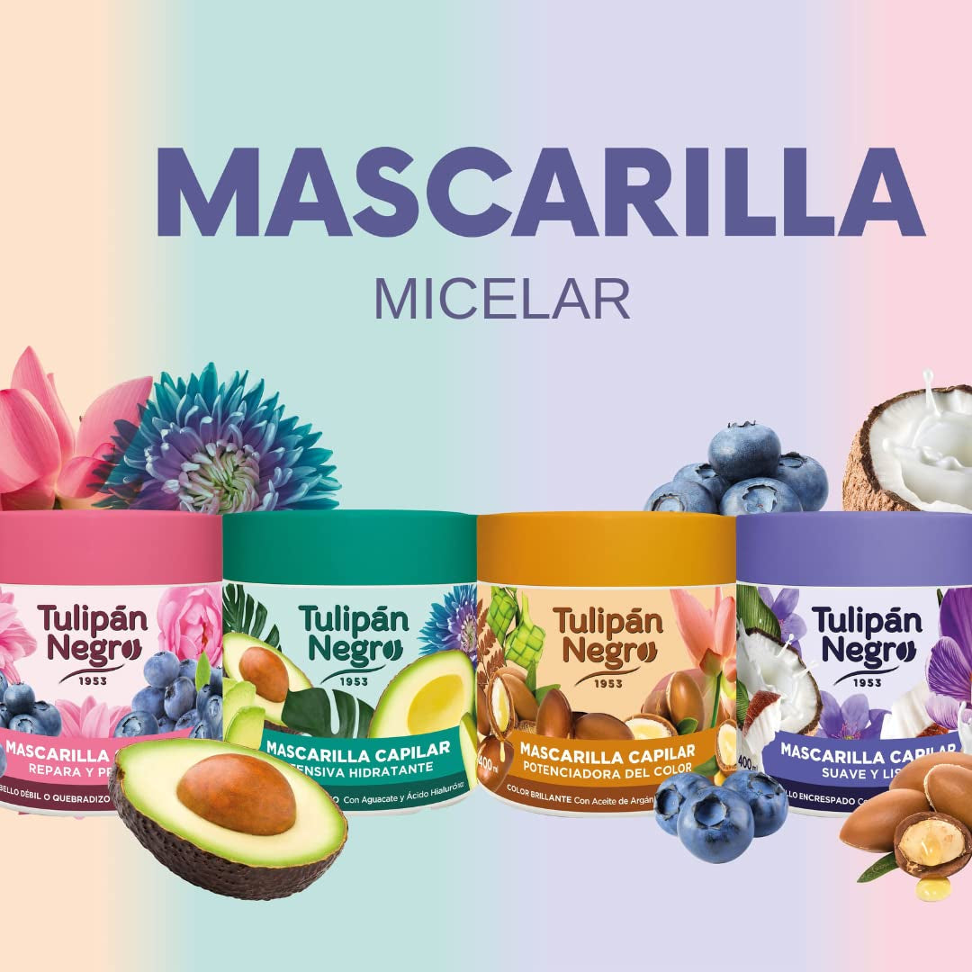 Mască de tulipan negru, moale și netedă, 400 ml Masca de par Naty Shop