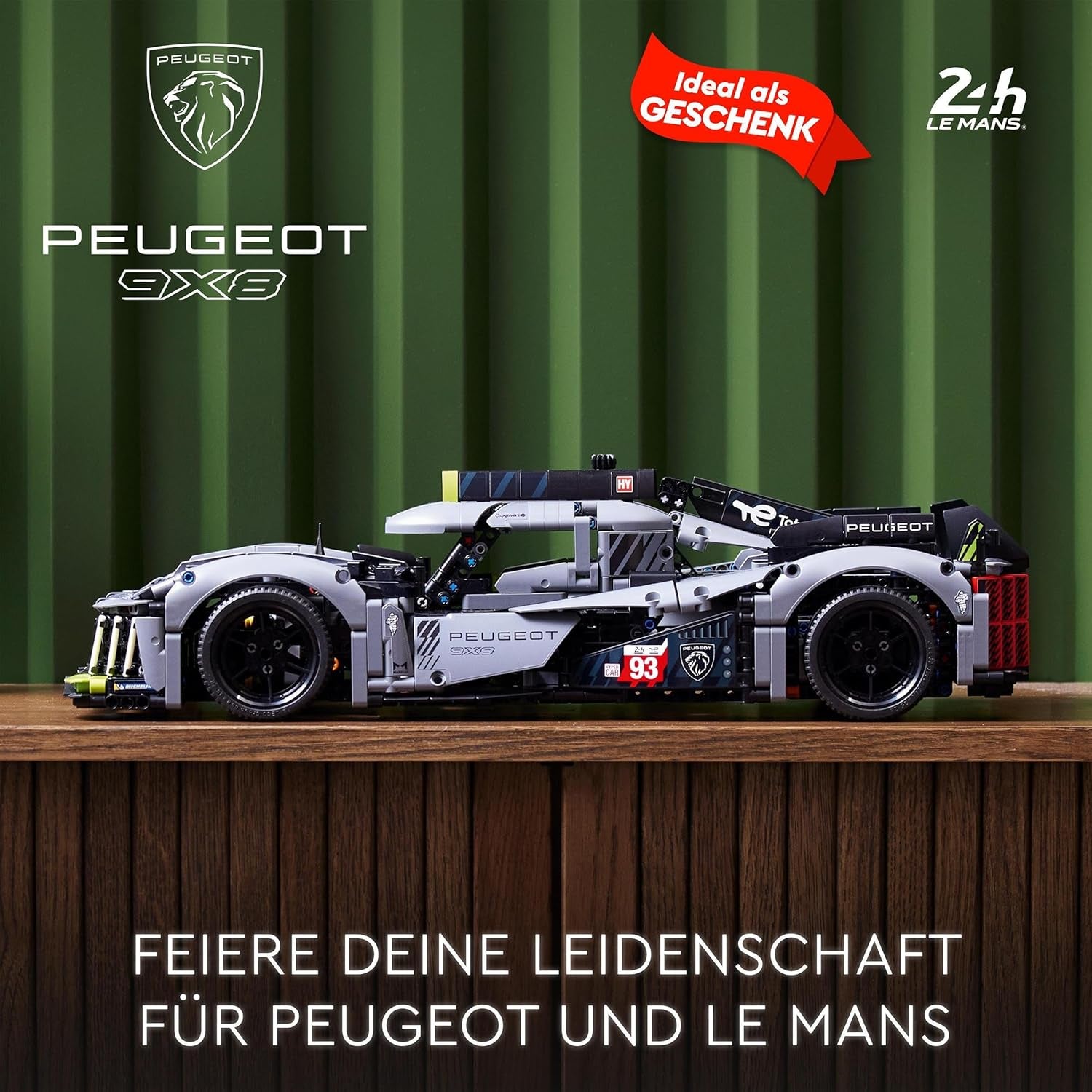 LEGO 42156 Technic Peugeot 9X8 24H Le Mans Hybrid Hypercar Legendary Racing Car Adult Model Kit 1:10 Scale Motorsport Car Collectible For Advanced Players Building Kits Besuche den LEGO-Store