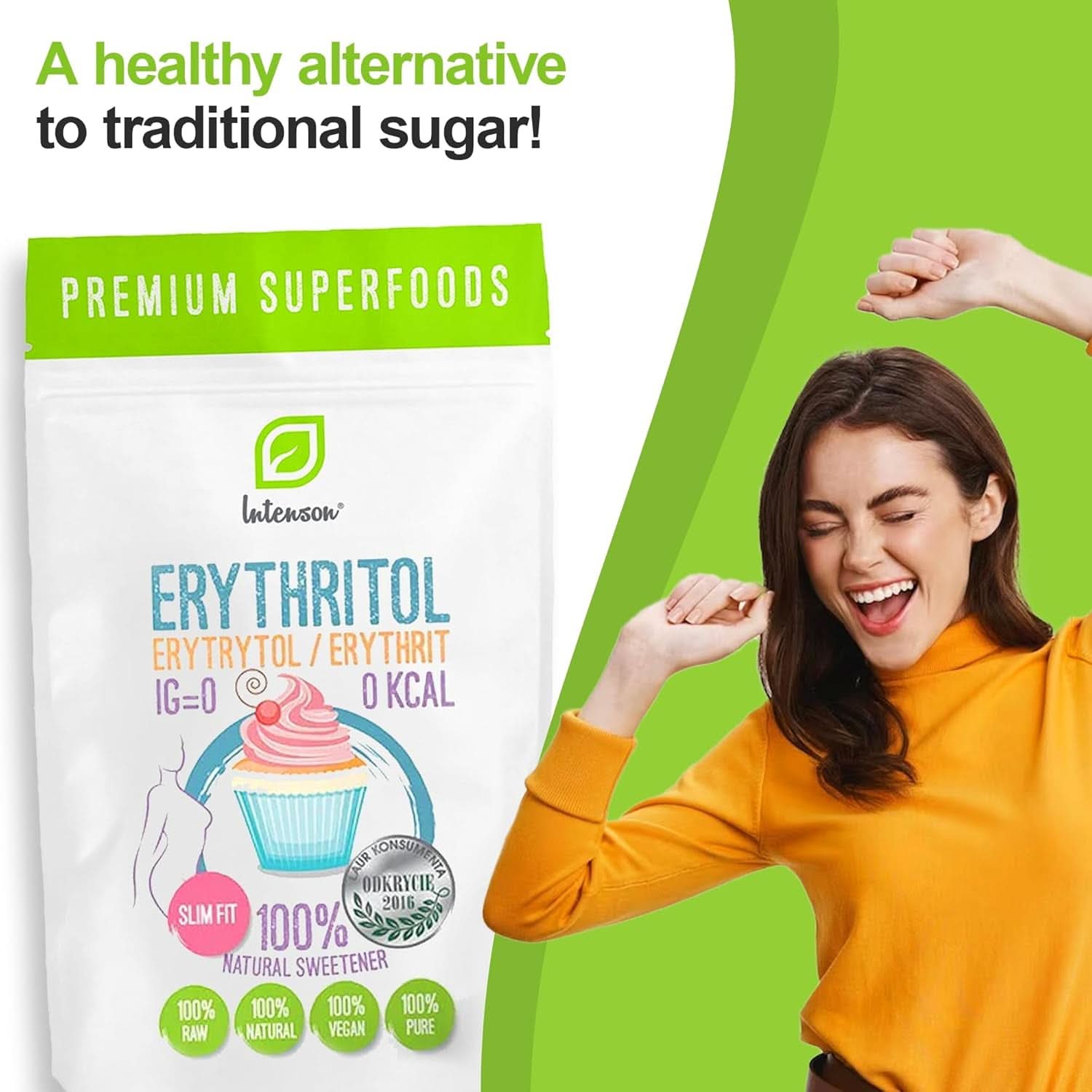 Erythritol - Natural sugar alternative, 2 Kg Sweeteners Naty Shop