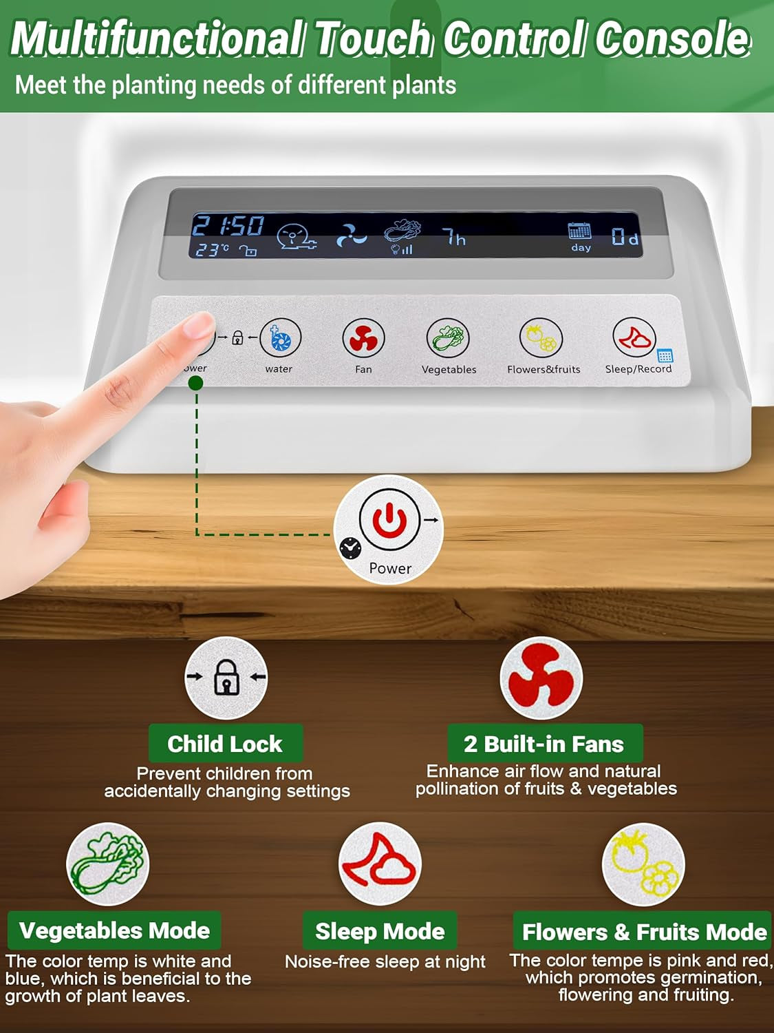 17 Capsules Hydroponics Kit for Herb Garden with 102 28W Full Spectrum Grow Lights and 2 Fans Indoor Garden with Water Pump Tank