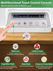 17 Capsules Hydroponics Kit for Herb Garden with 102 28W Full Spectrum Grow Lights and 2 Fans Indoor Garden with Water Pump Tank