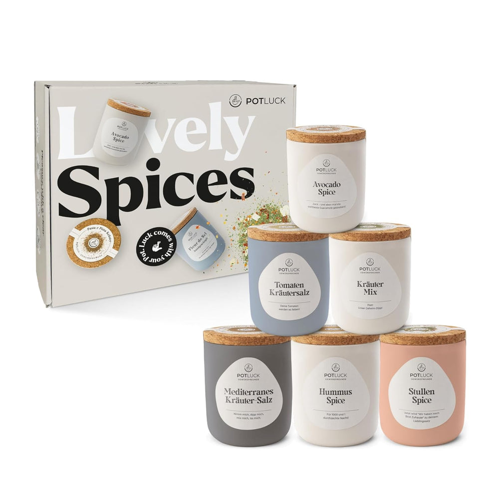 Potluck | Salad Lover 6er Set | Gewürzmischungen im Keramiktopf | Vegan, gluten-free and with natural ingredients
